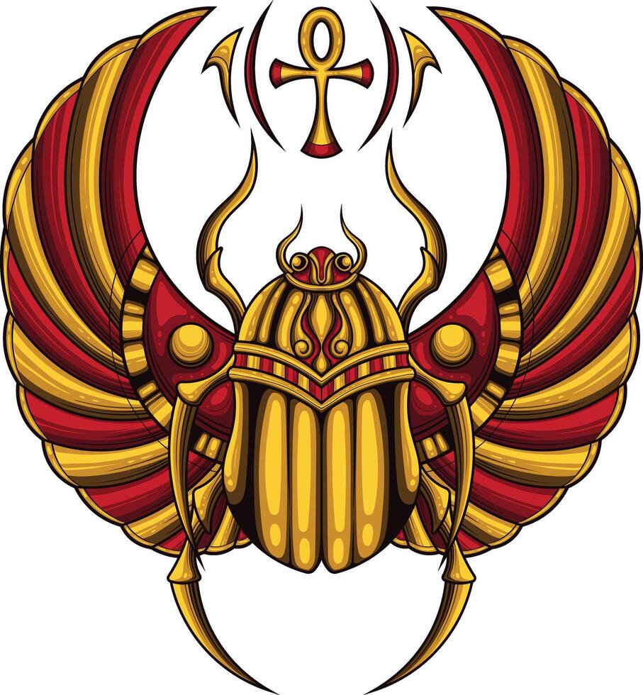 Vector illustration of beetle scarab egypt