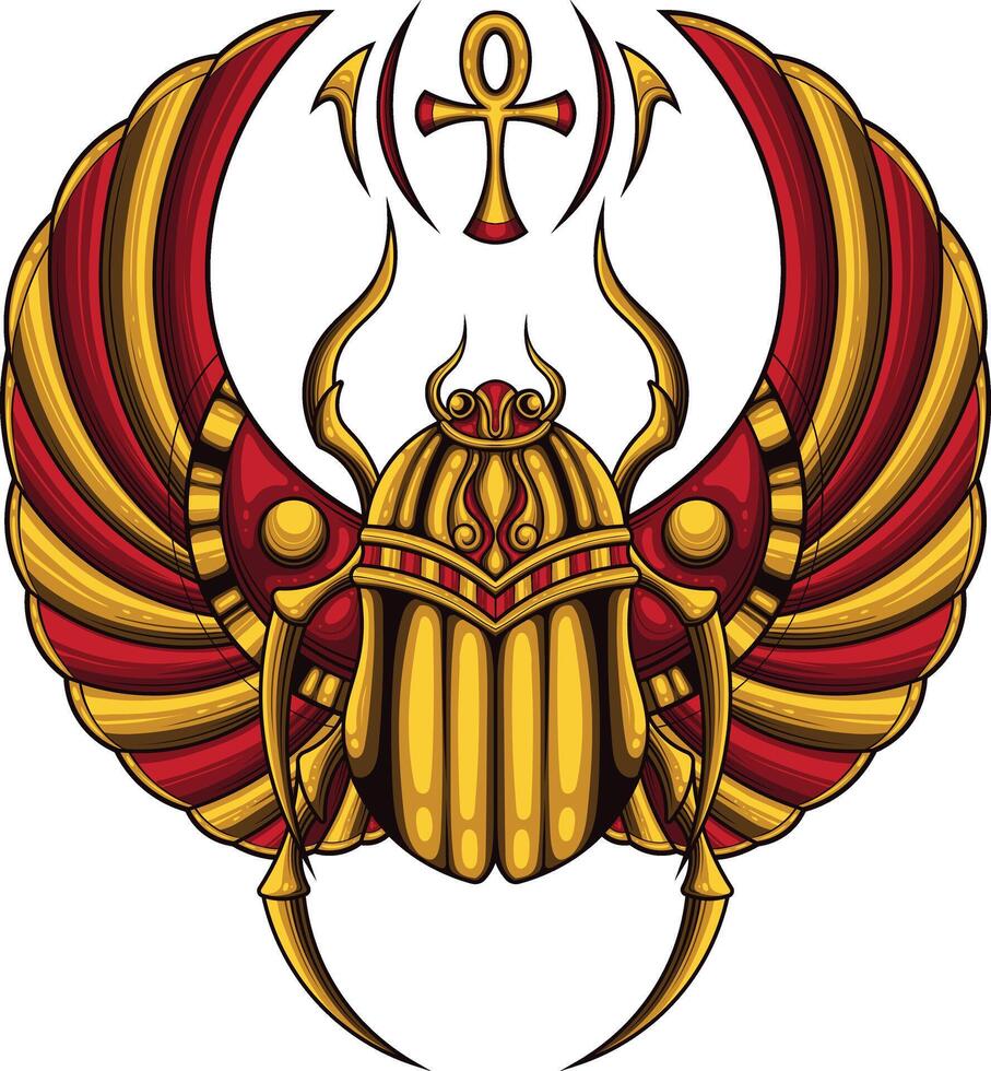 Vector illustration of beetle scarab egypt