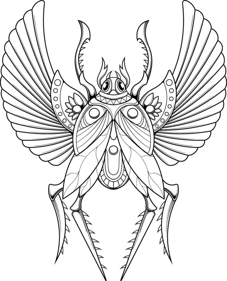 Vector illustration of beetle scarab egypt