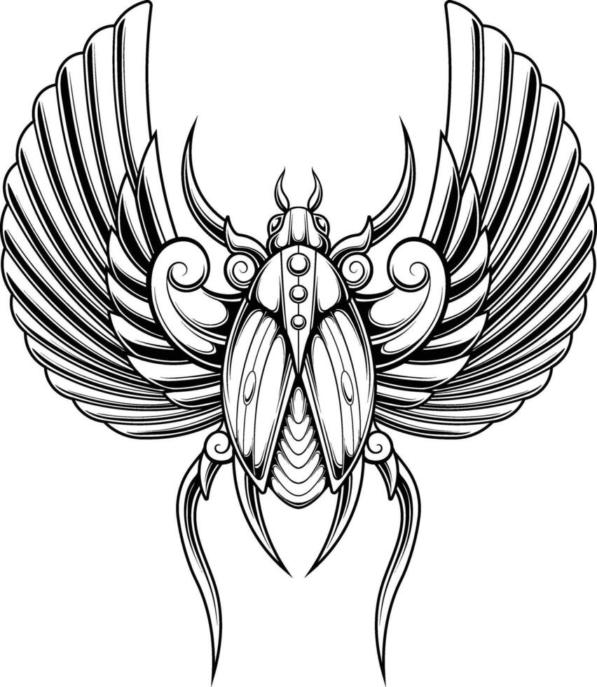 Vector illustration of beetle scarab egypt