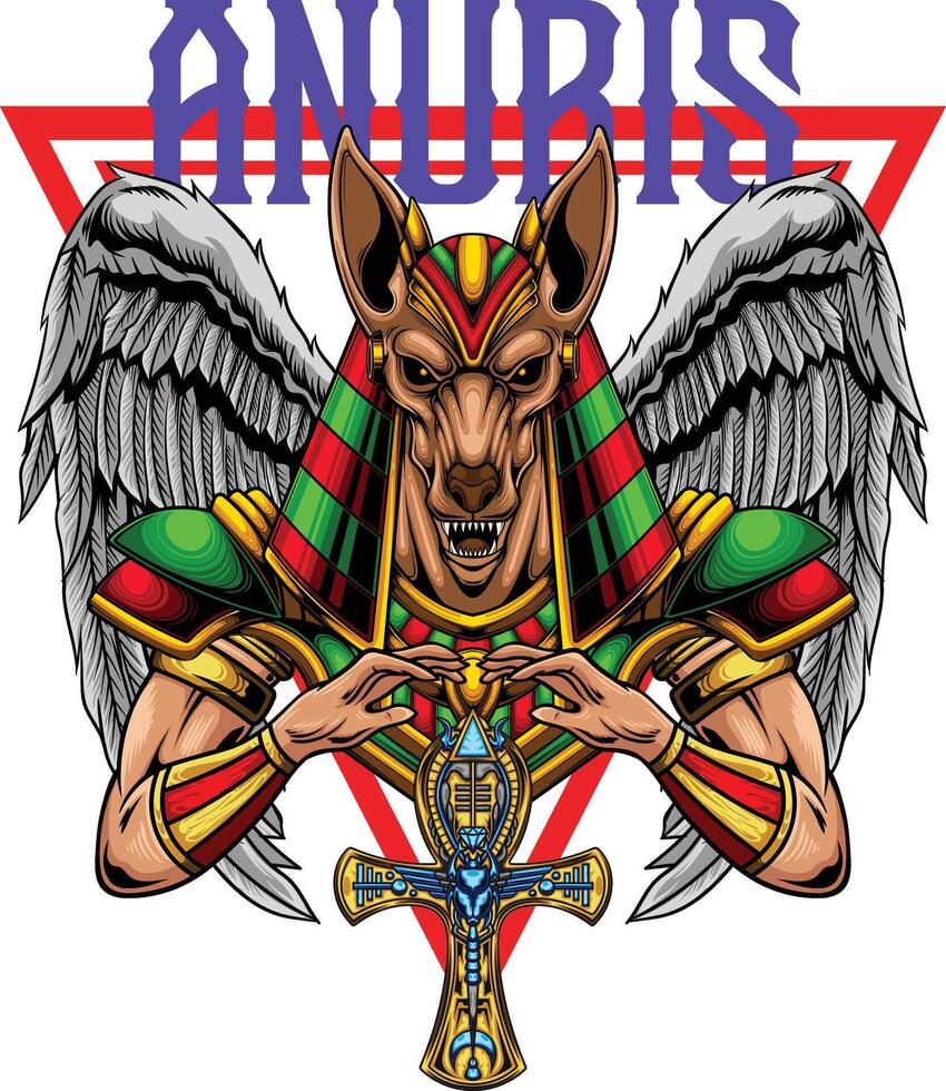 vector ilustración de anubis Dios con prima calidad valores vector