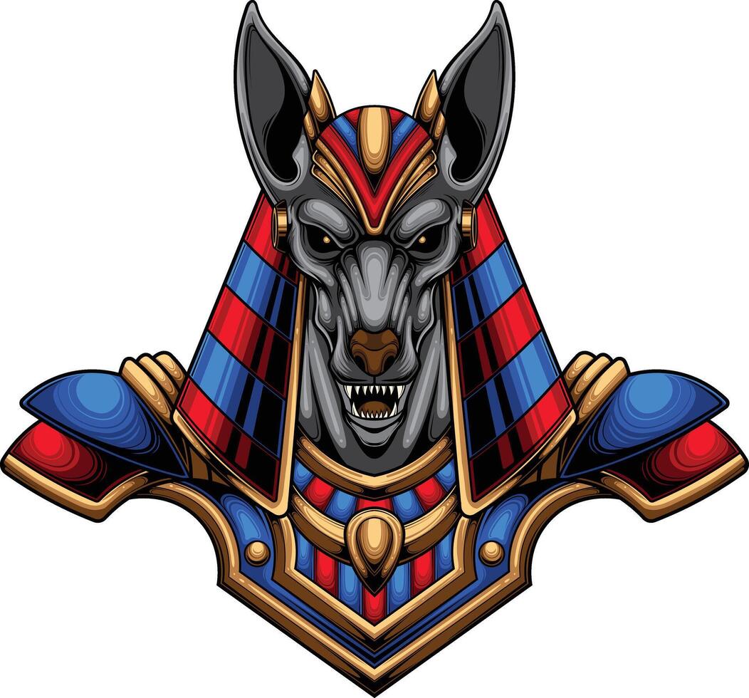 Vector illustration of Anubis God with premium quality stock vector