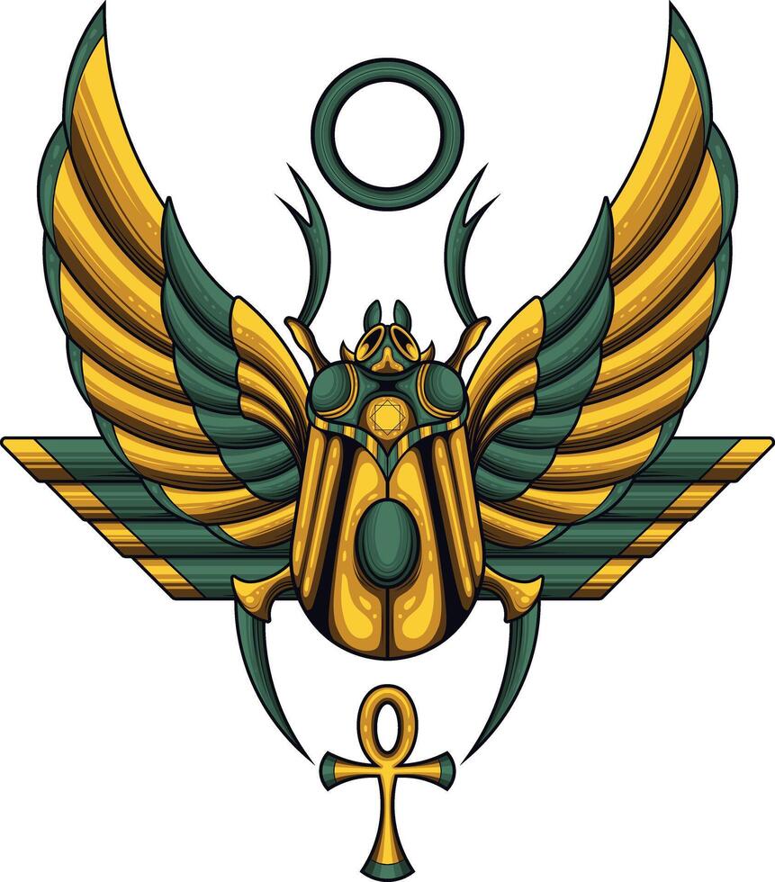 Vector illustration of beetle scarab egypt
