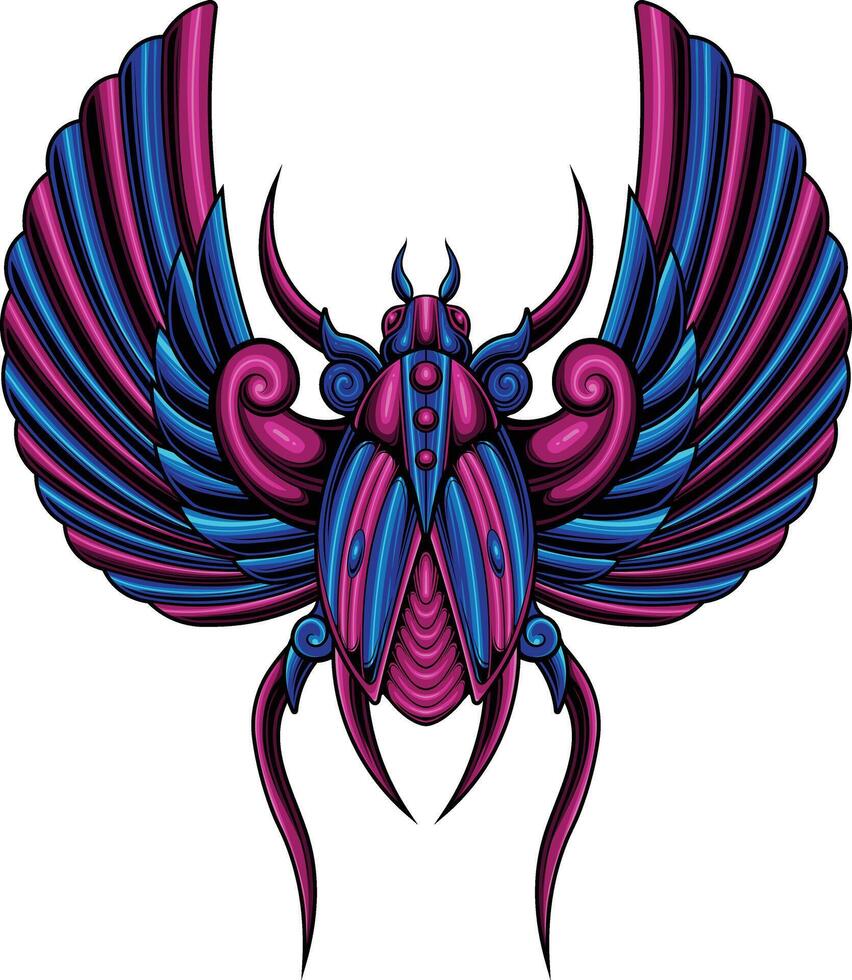 Vector illustration of beetle scarab egypt