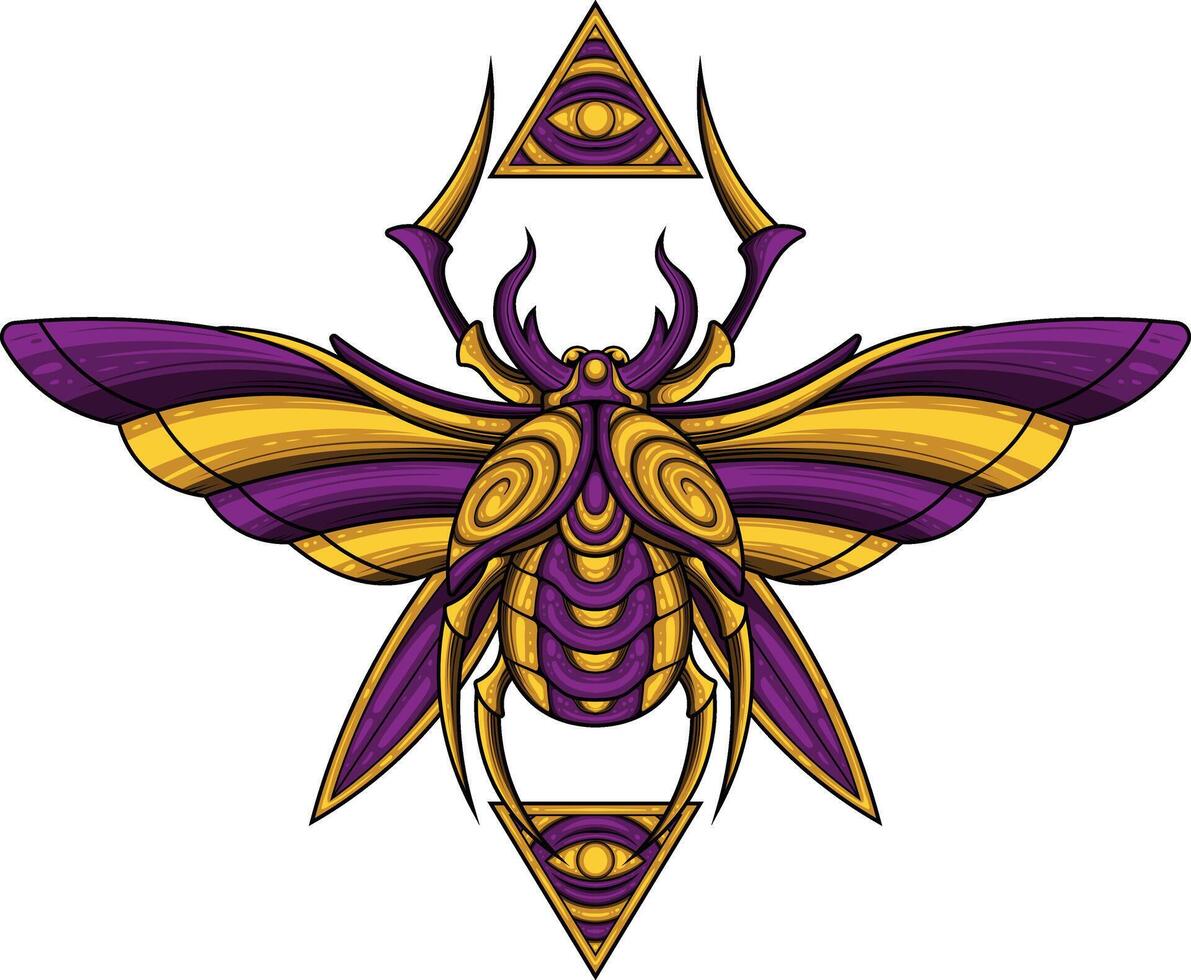 Vector illustration of beetle scarab egypt
