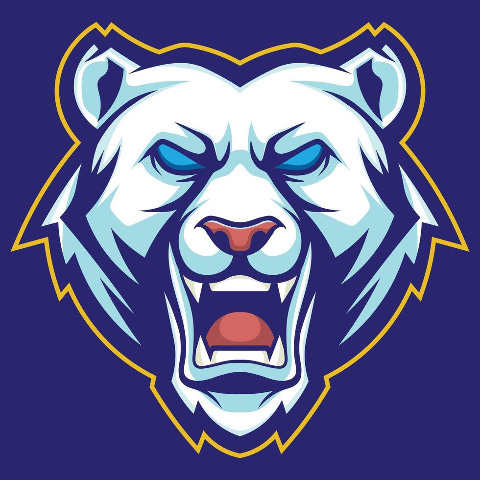 Vector grizzly bear mascot logo template