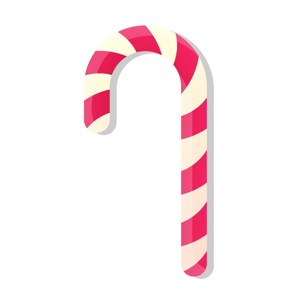 Sweet pink candy cane cartoon illustration vector