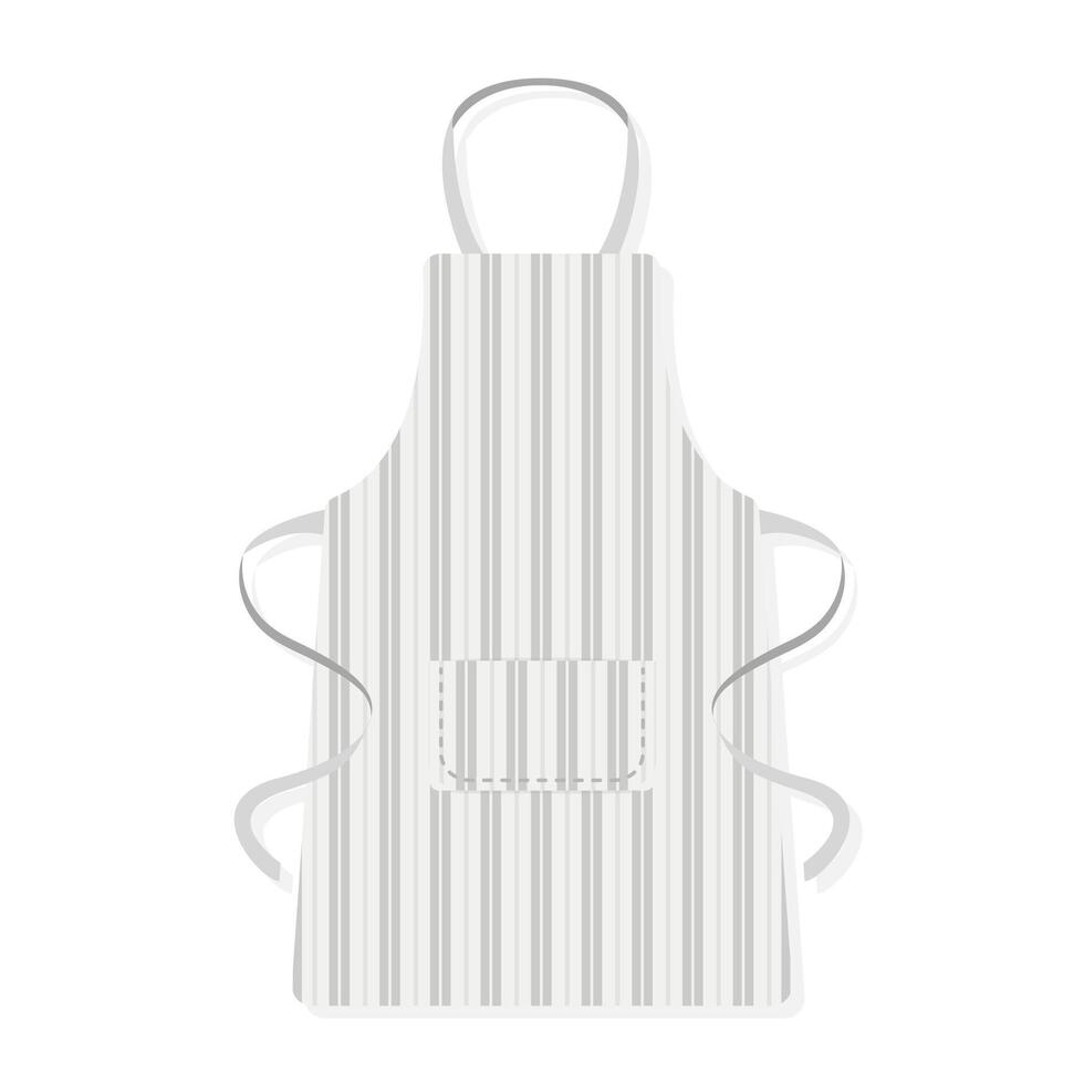 Strip pattern kitchen apron cartoon illustration vector