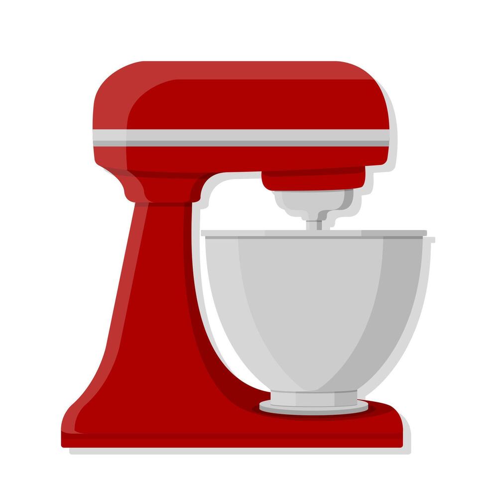 Red stand mixer cartoon illustration vector