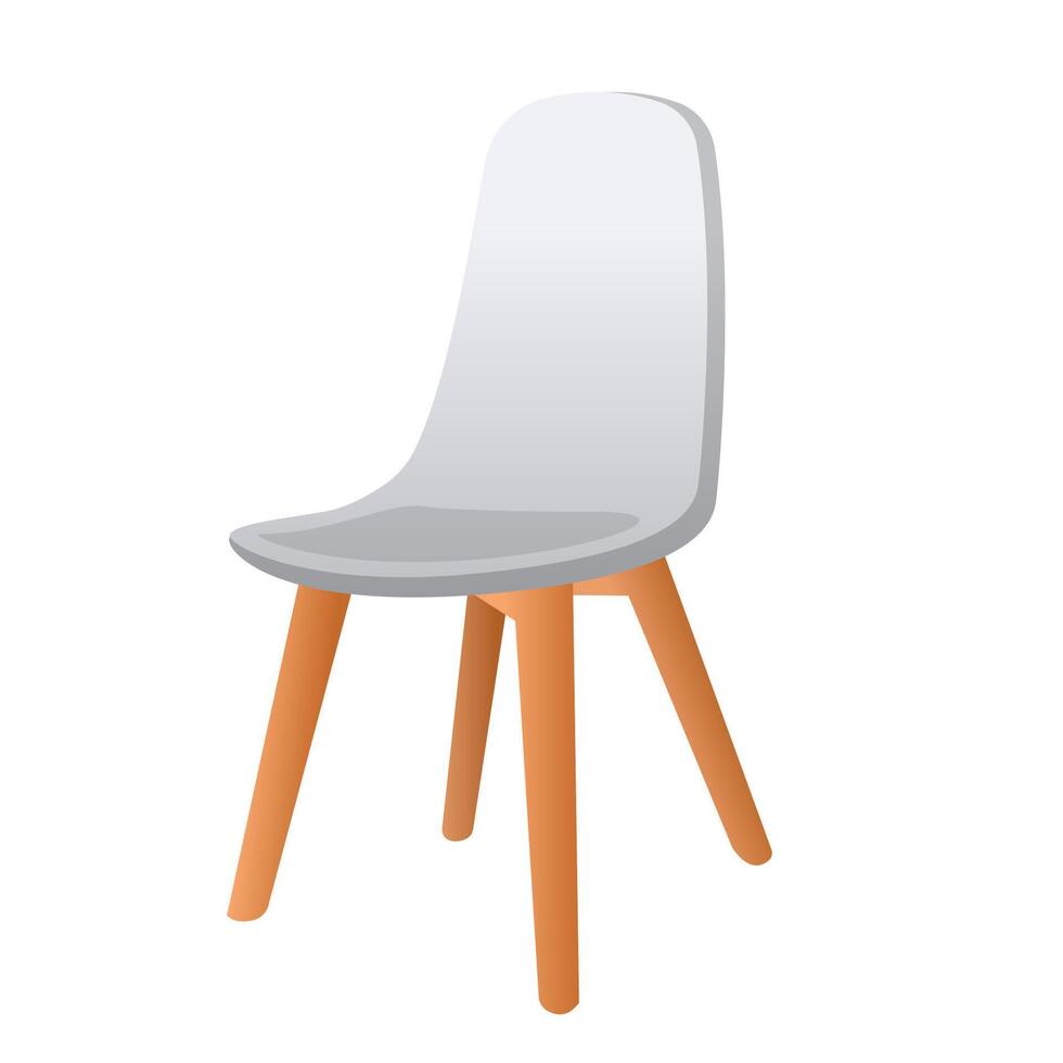 Furniture white chair cartoon illustration vector