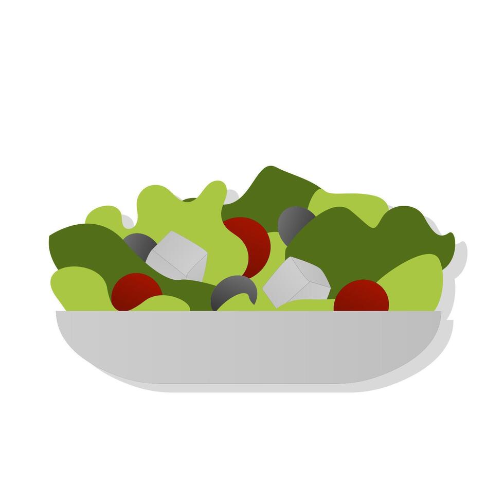 Fresh vegetable salad cartoon illustration vector