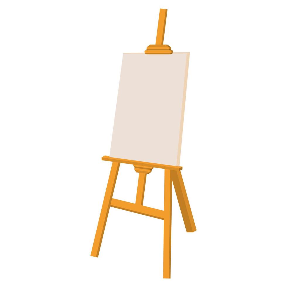 Painting tool wooden easel frame and drawing paper vector