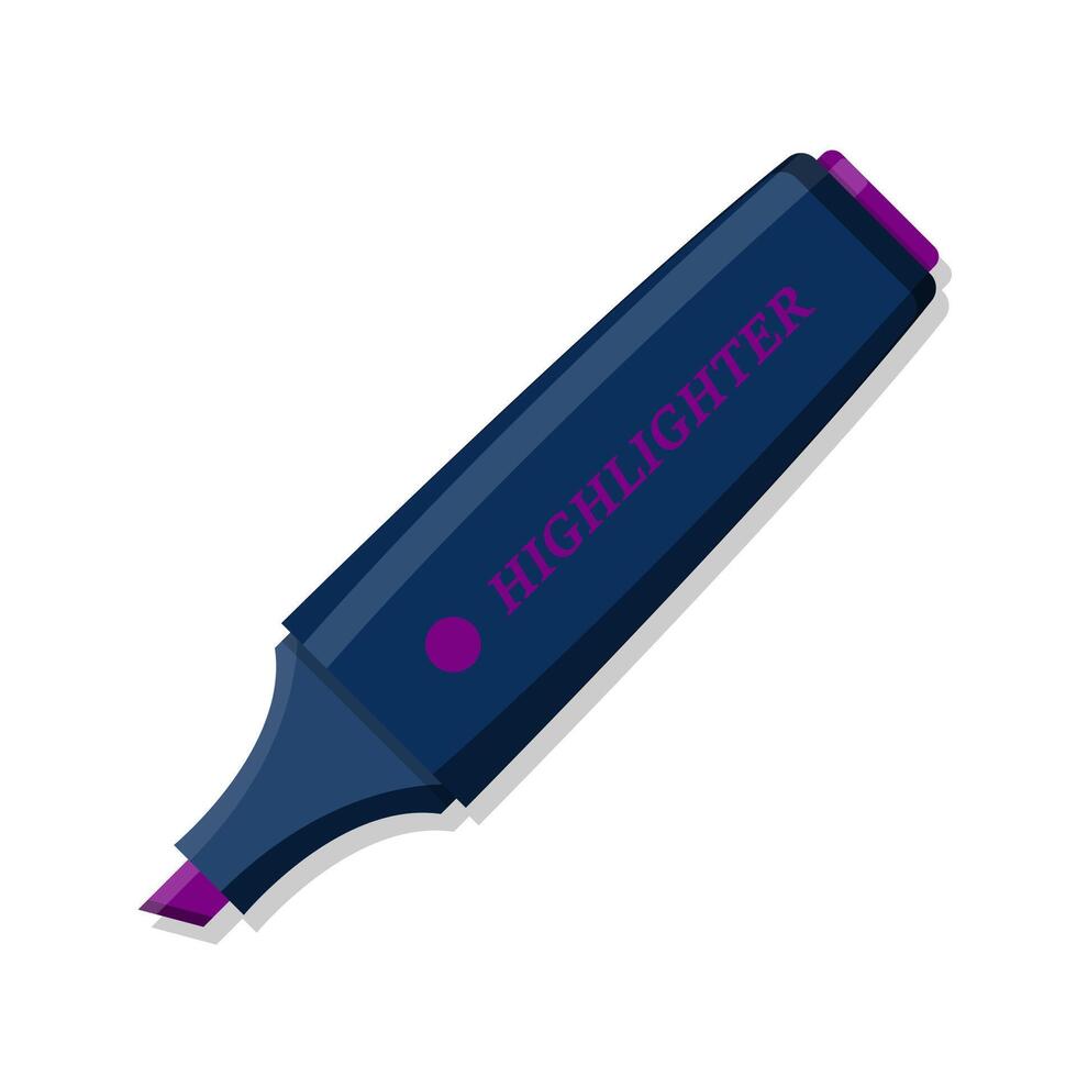 Stationery purple highlighter pen cartoon illustration vector