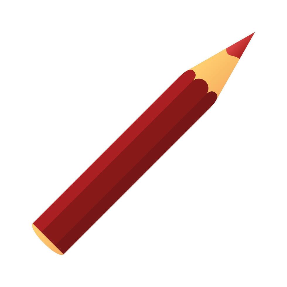 Painting tool red grease pencil cartoon illustration vector