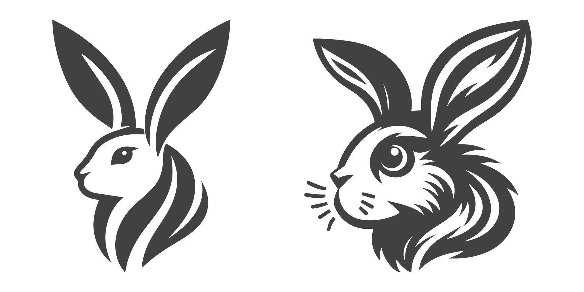 Rabbit Vector. Isolated rabbit shadow on a white background vector