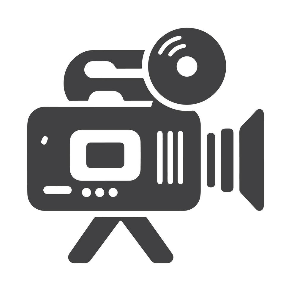 Retro cinema icon. Movie camera. Film Industry silhouette icons on the white vector