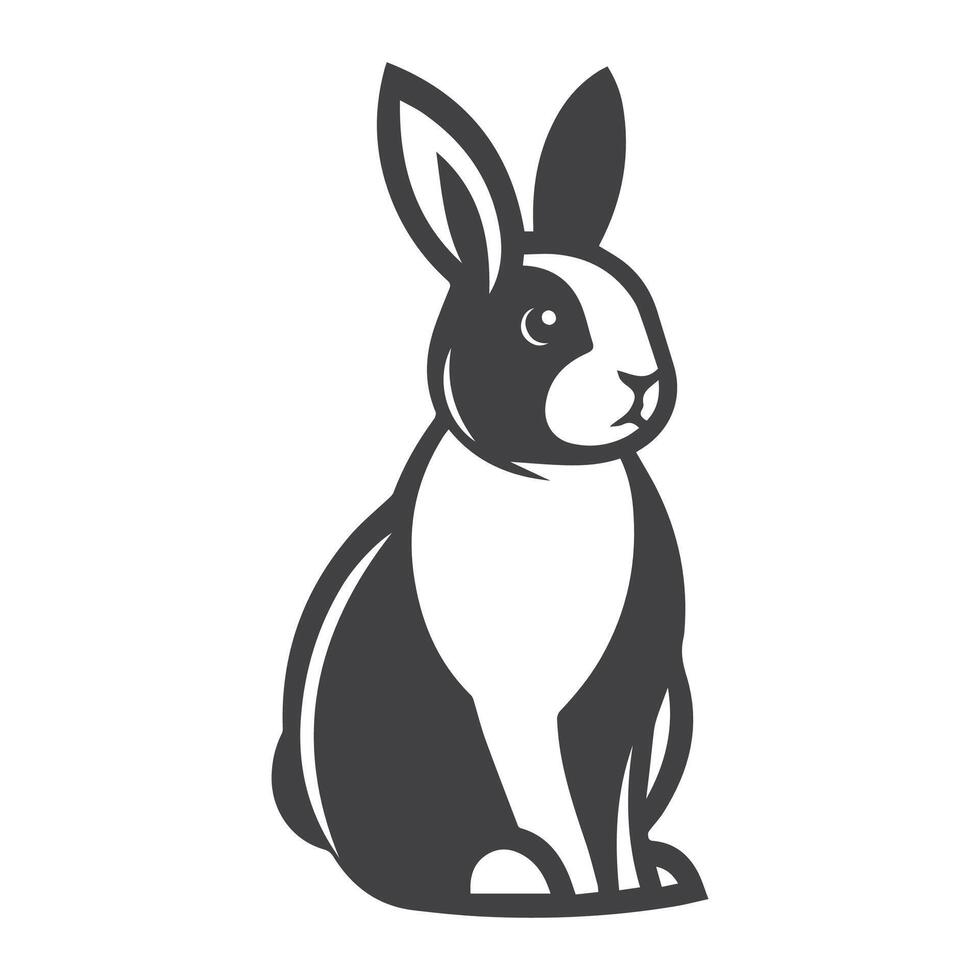 Rabbit Vector. Isolated rabbit shadow on a white background vector