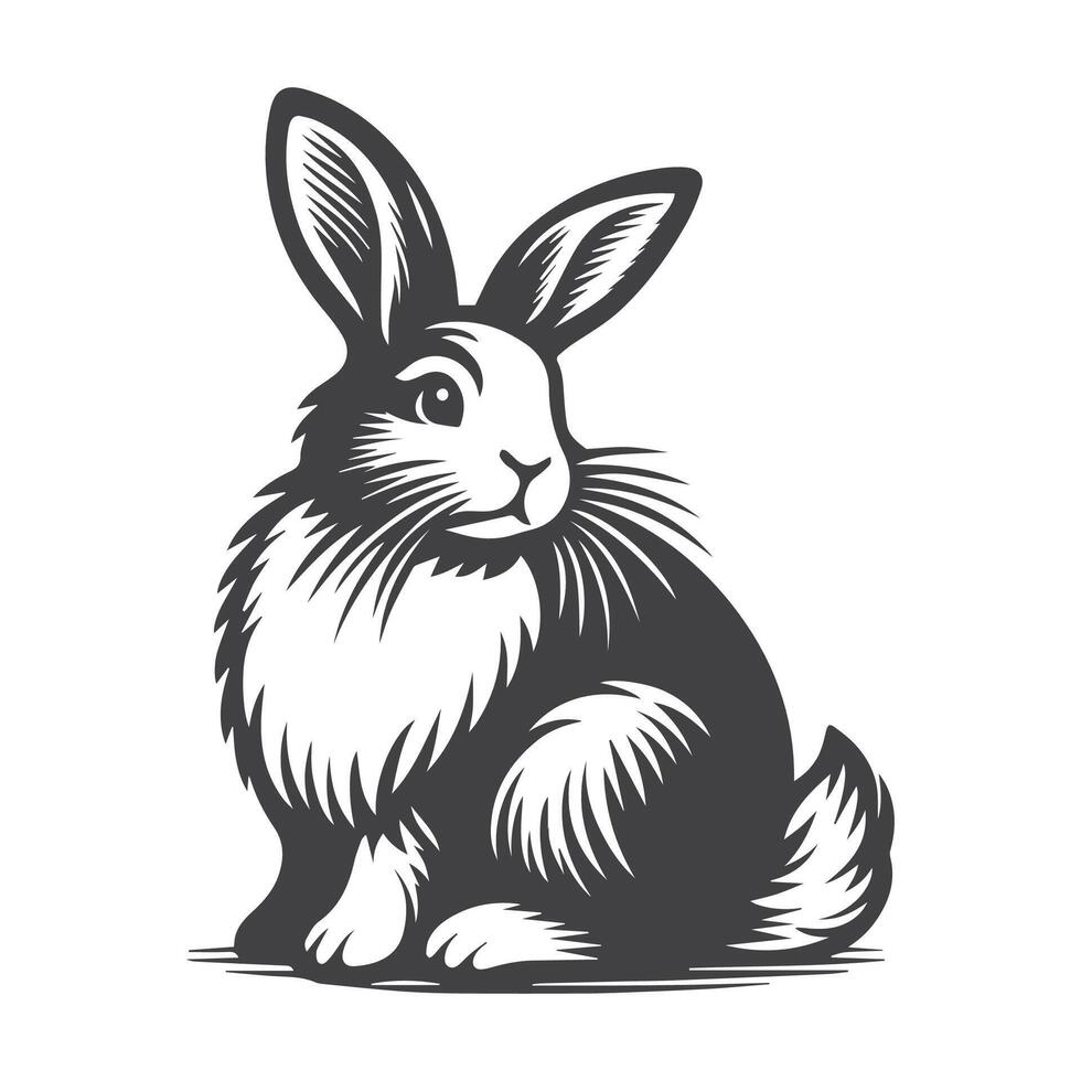 Rabbit Vector. Isolated rabbit shadow on a white background vector