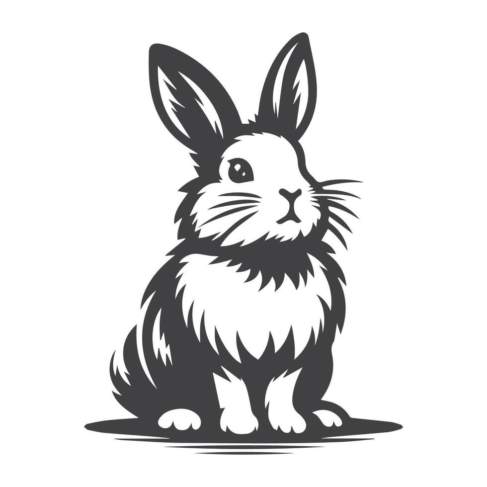 Rabbit Vector. Isolated rabbit shadow on a white background vector