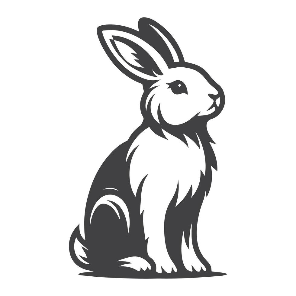 Rabbit Vector. Isolated rabbit shadow on a white background vector