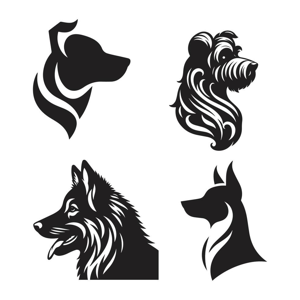 perro cabeza icono. plano estilo. dibujos animados perro rostro. perro cabeza icono. plano estilo. dibujos animados perro rostro. vector