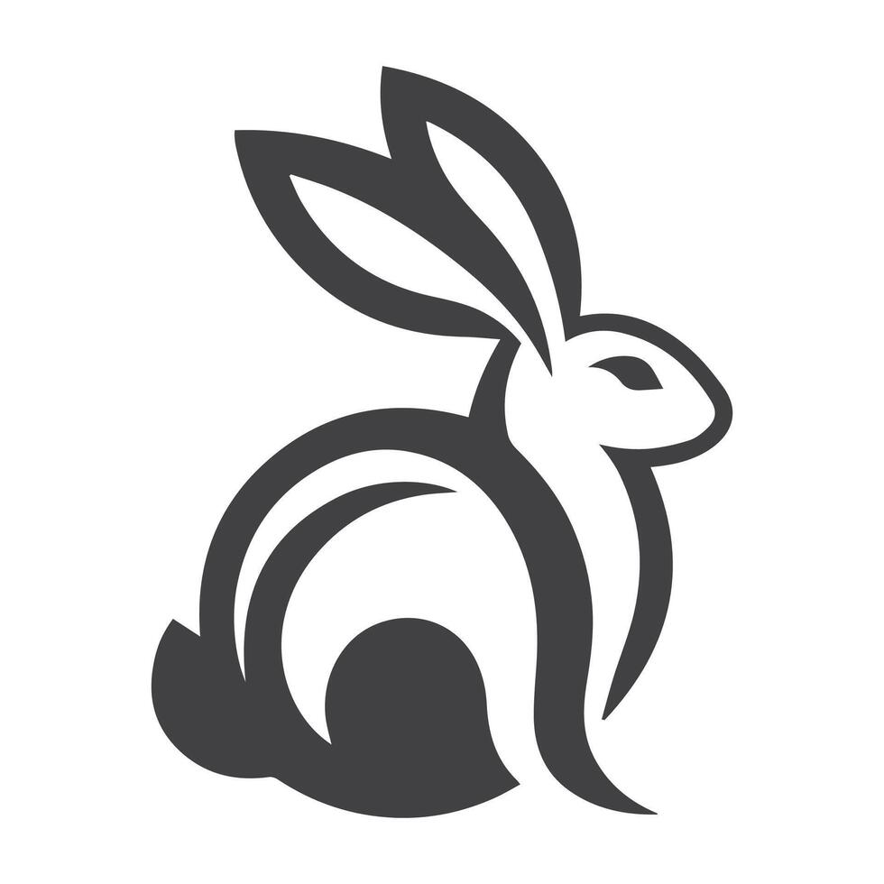 Rabbit Vector. Isolated rabbit shadow on a white background vector