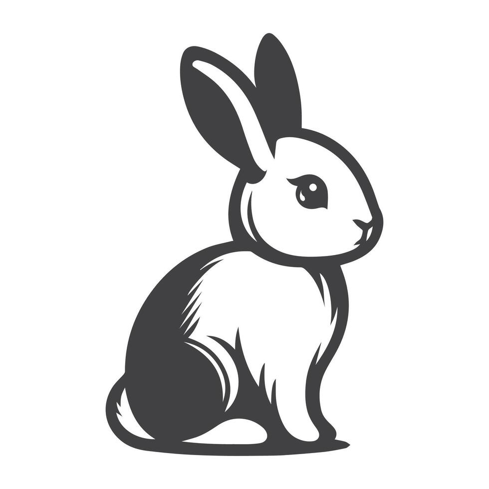 Rabbit Vector. Isolated rabbit shadow on a white background vector