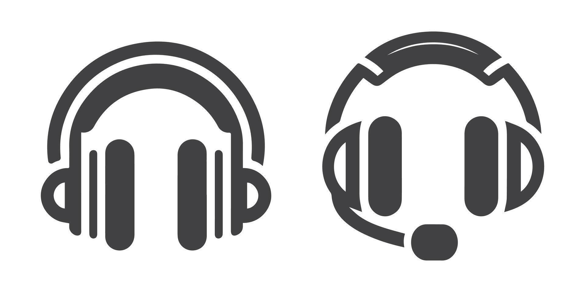 Headphone Silhouettes Set. accessories icons, accessory, audio, black, design, device, digital, DJ, ear, earphone, electrical, electronics, entertainment, equipment, gadget, headphone, headphone icon vector