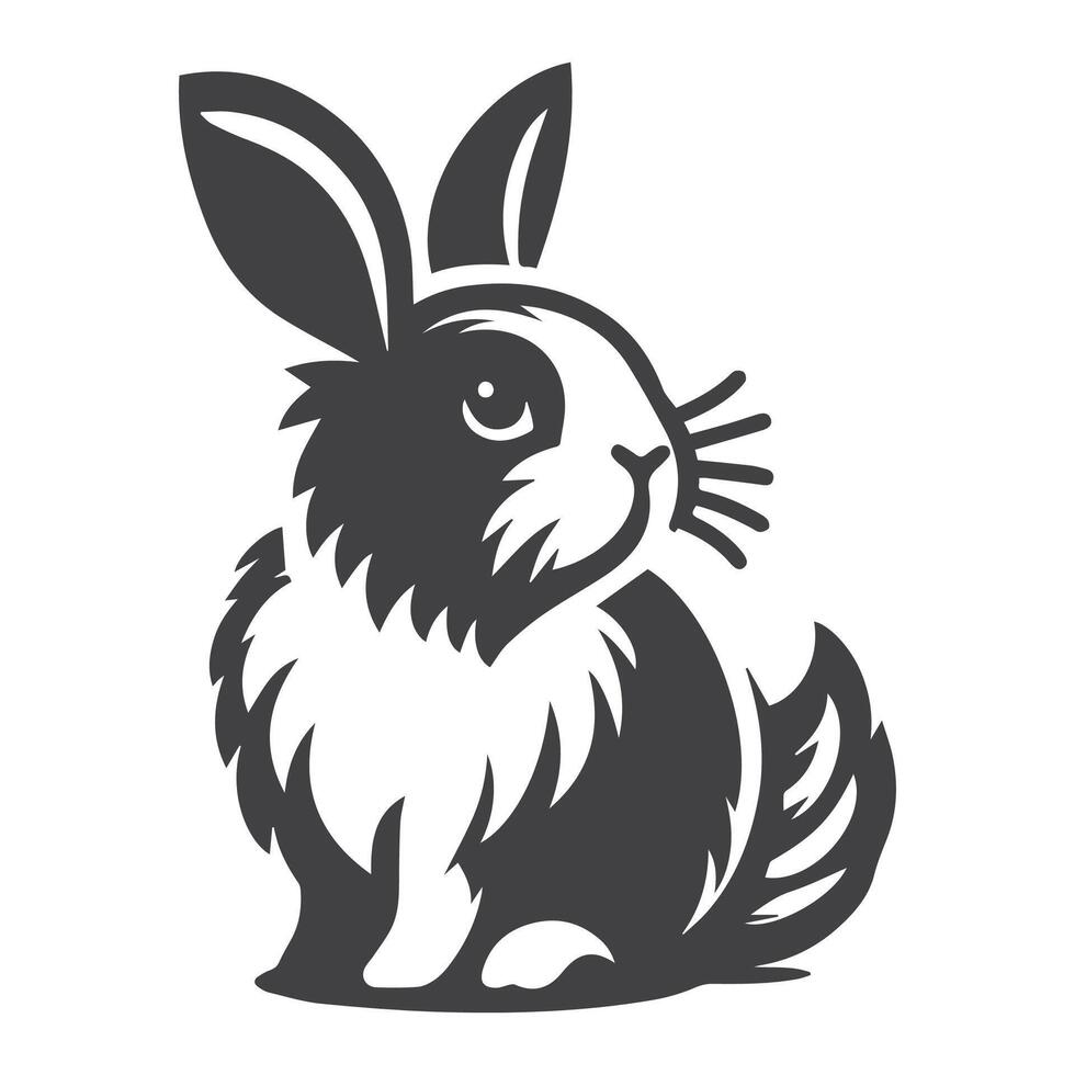 Rabbit Vector. Isolated rabbit shadow on a white background vector