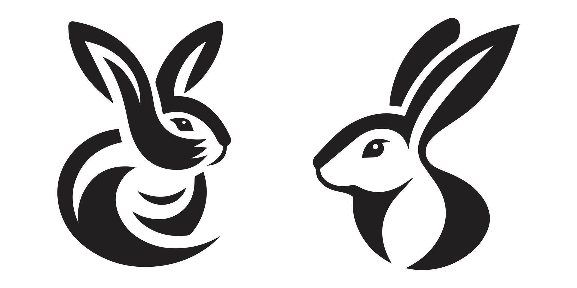 Conejo vector. aislado Conejo sombra en un blanco antecedentes vector
