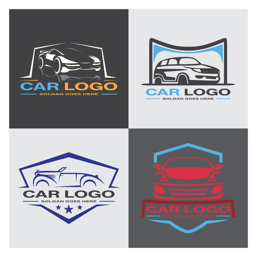 set of twelve car icons. Automotive Car Care Logo Template. car logos, car icons, car service, vector car garage signs, sports car