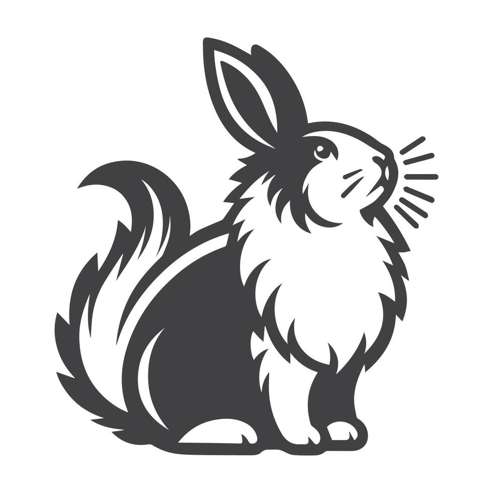 Rabbit Vector. Isolated rabbit shadow on a white background vector