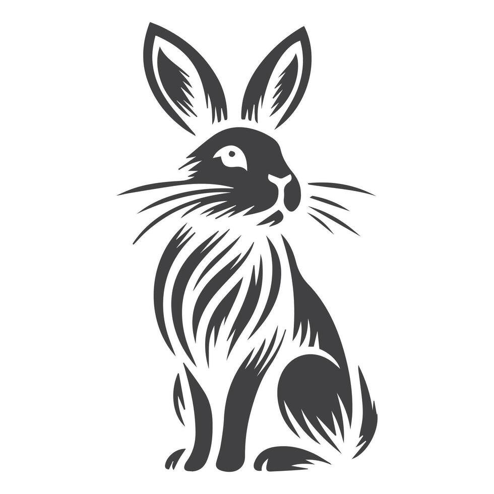 Rabbit Vector. Isolated rabbit shadow on a white background vector