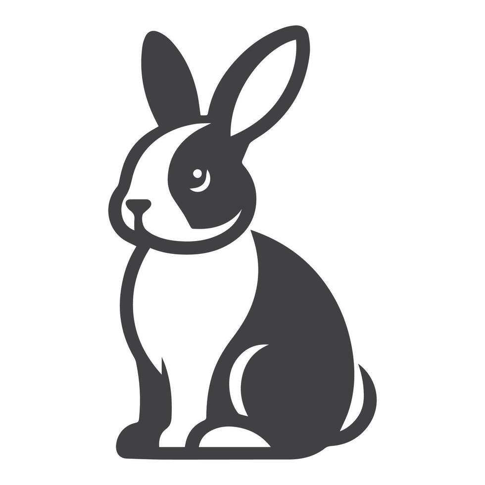 Rabbit Vector. Isolated rabbit shadow on a white background vector