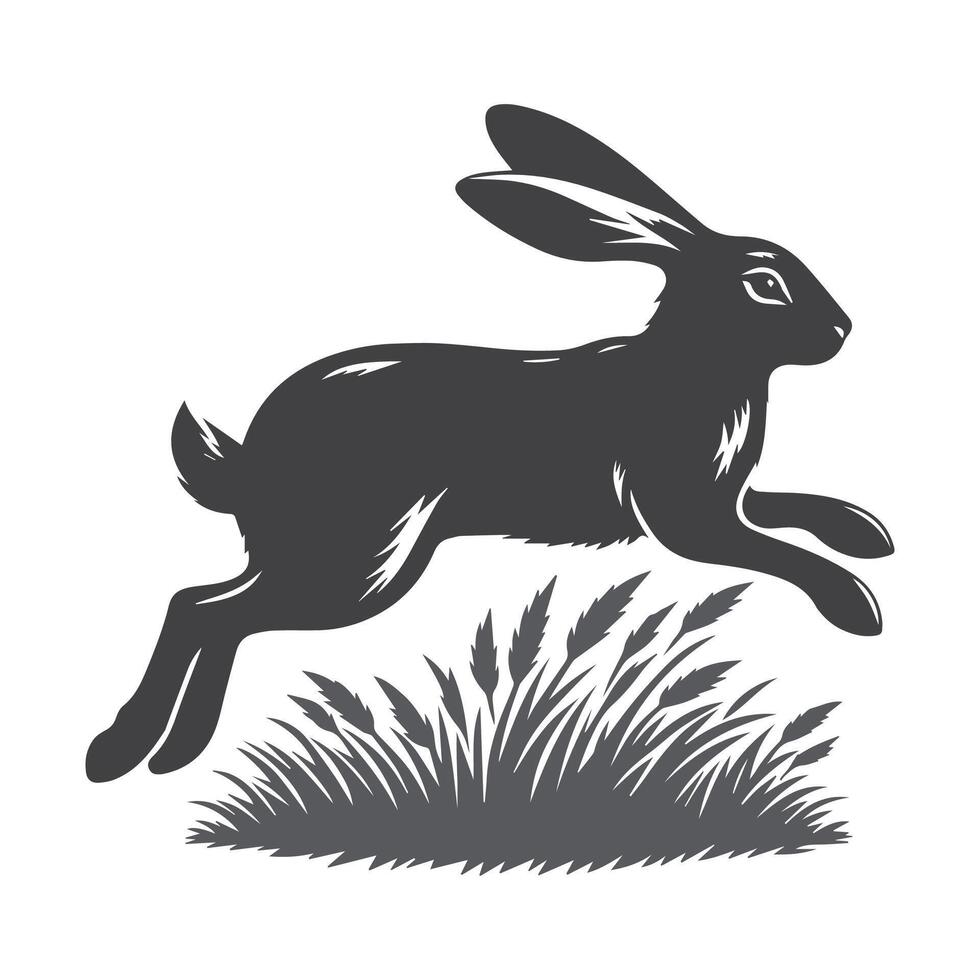 Rabbit Vector. Isolated rabbit shadow on a white background vector