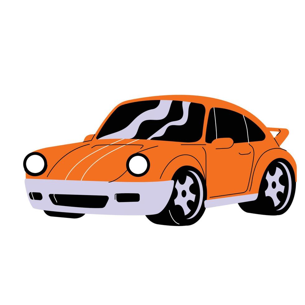 Red Sport Custom Car Flat Style Element vector