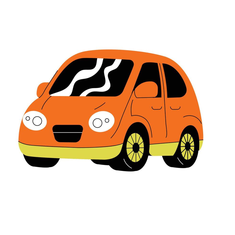 Cartoon Red Car Flat Style Element vector