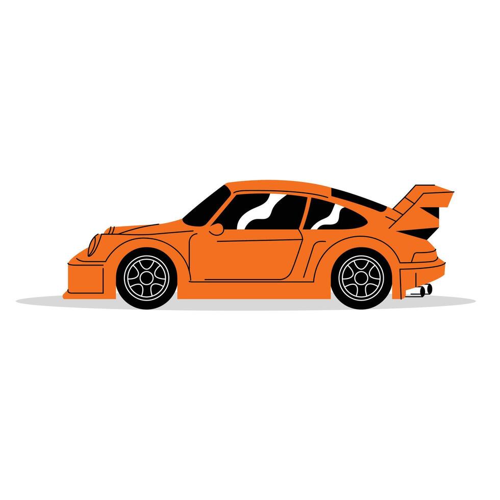 Red Sporty Car Flat Style Element vector