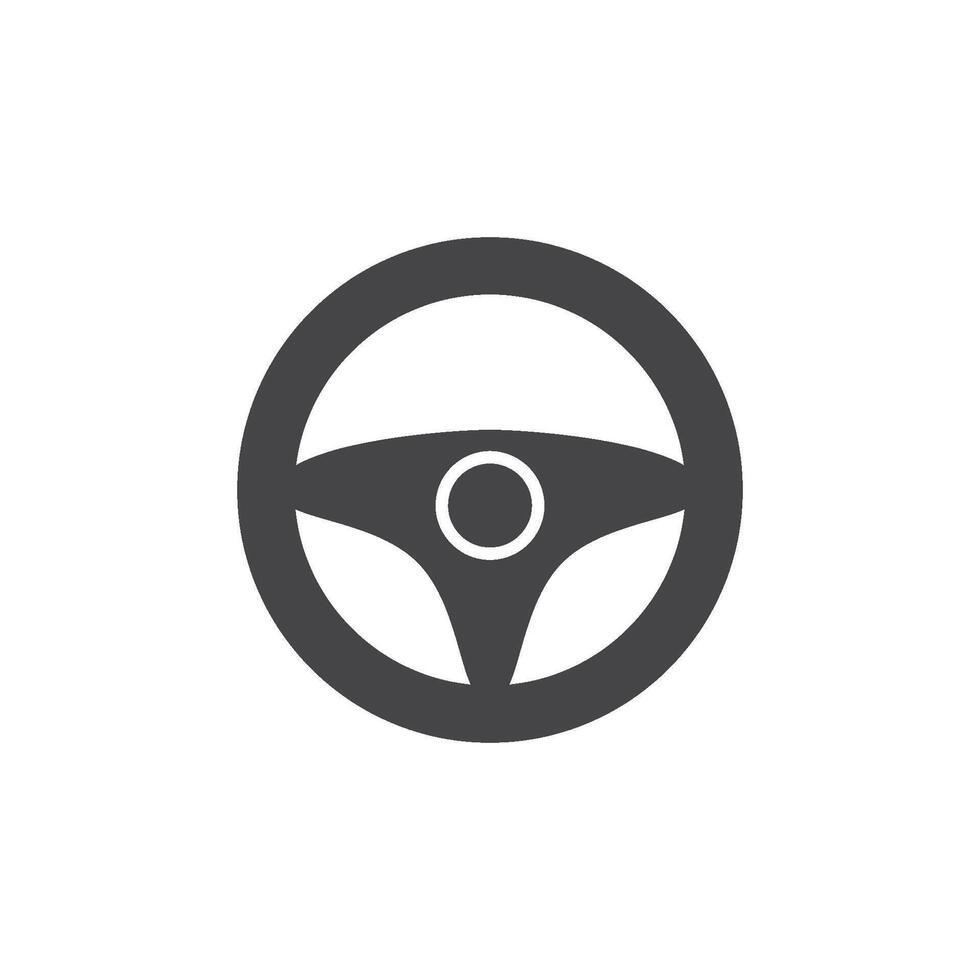 Steering wheel car logo icon vector