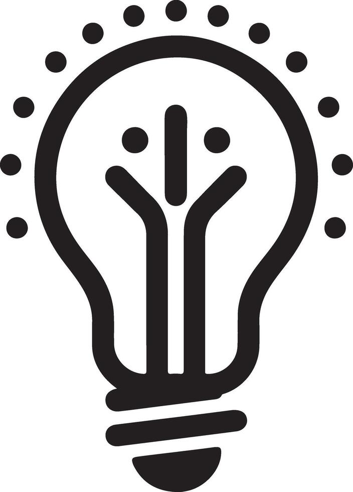 minimal Bulb logo logo icon, flat symbol, black color silhouette, white background vector