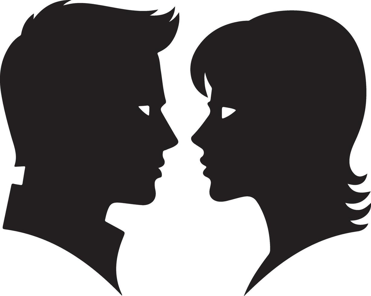 Couple quarreling silhouette vector