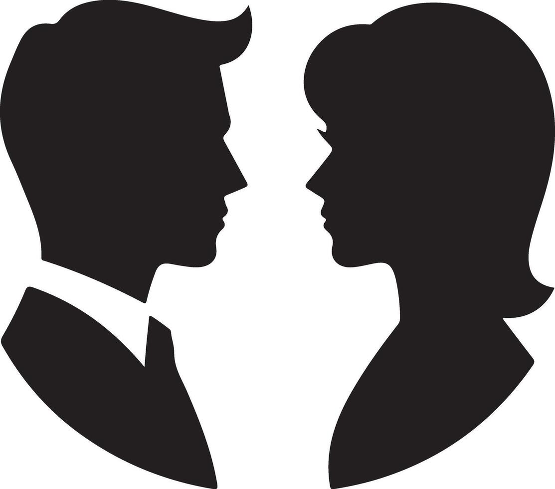 Couple quarreling silhouette vector