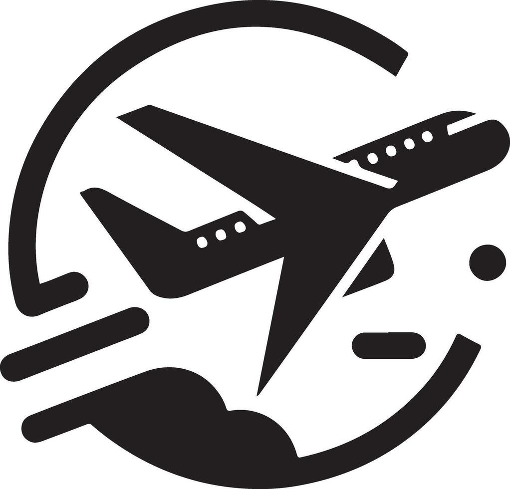 minimal Airlines logo with creative shape icon, flat symbol vector