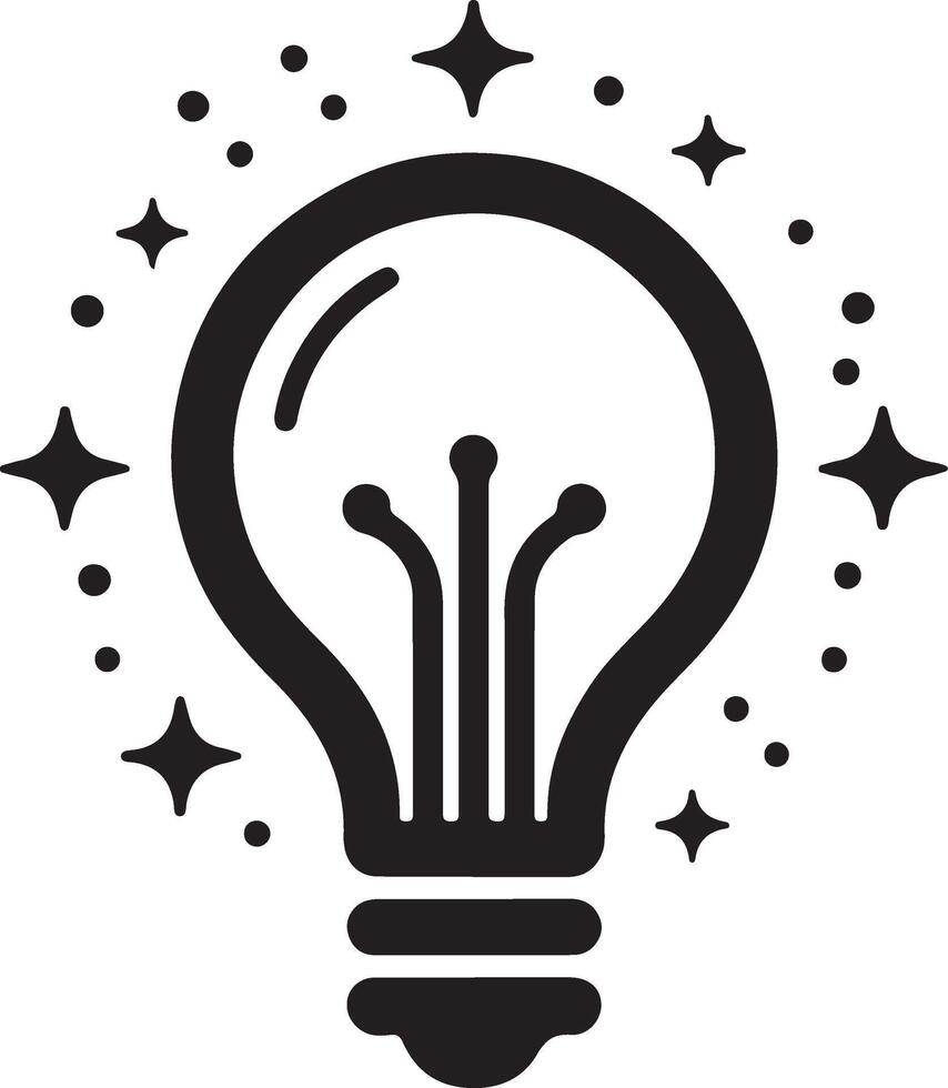 minimal Bulb logo logo icon, flat symbol, black color silhouette, white background vector