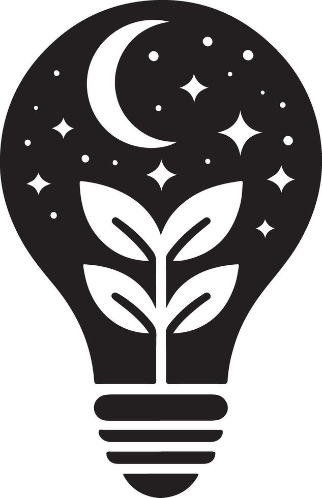 minimal Bulb logo logo icon, flat symbol, black color silhouette, white background vector