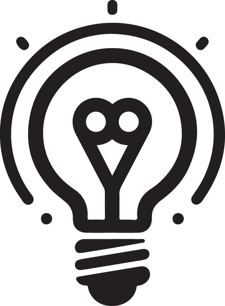 minimal Bulb logo logo icon, flat symbol, black color silhouette, white background vector