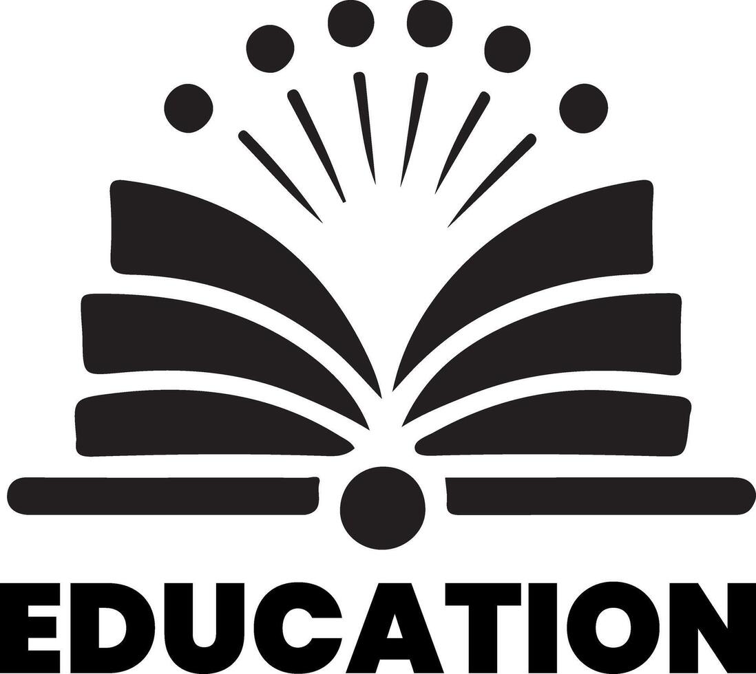 Education logo vector art illustration black color, education icon, symbol