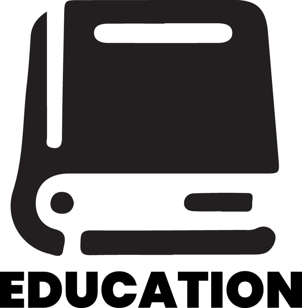 Education logo vector art illustration black color, education icon, symbol
