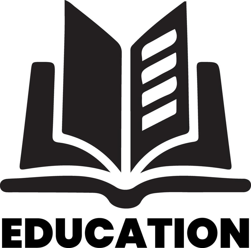 Education logo vector art illustration black color, education icon, symbol