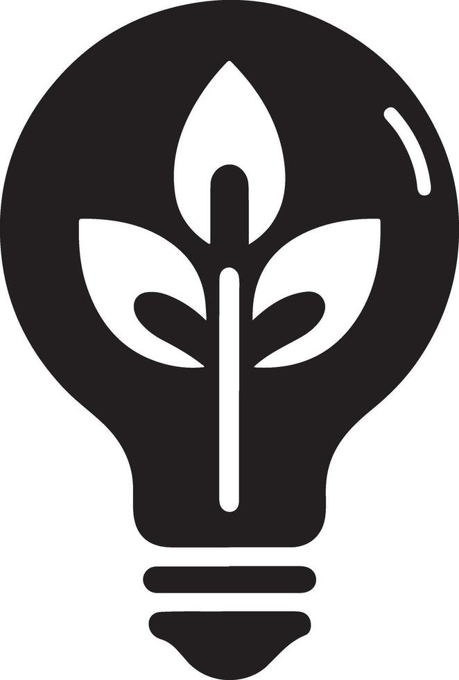 minimal Bulb logo logo icon, flat symbol, black color silhouette, white background vector